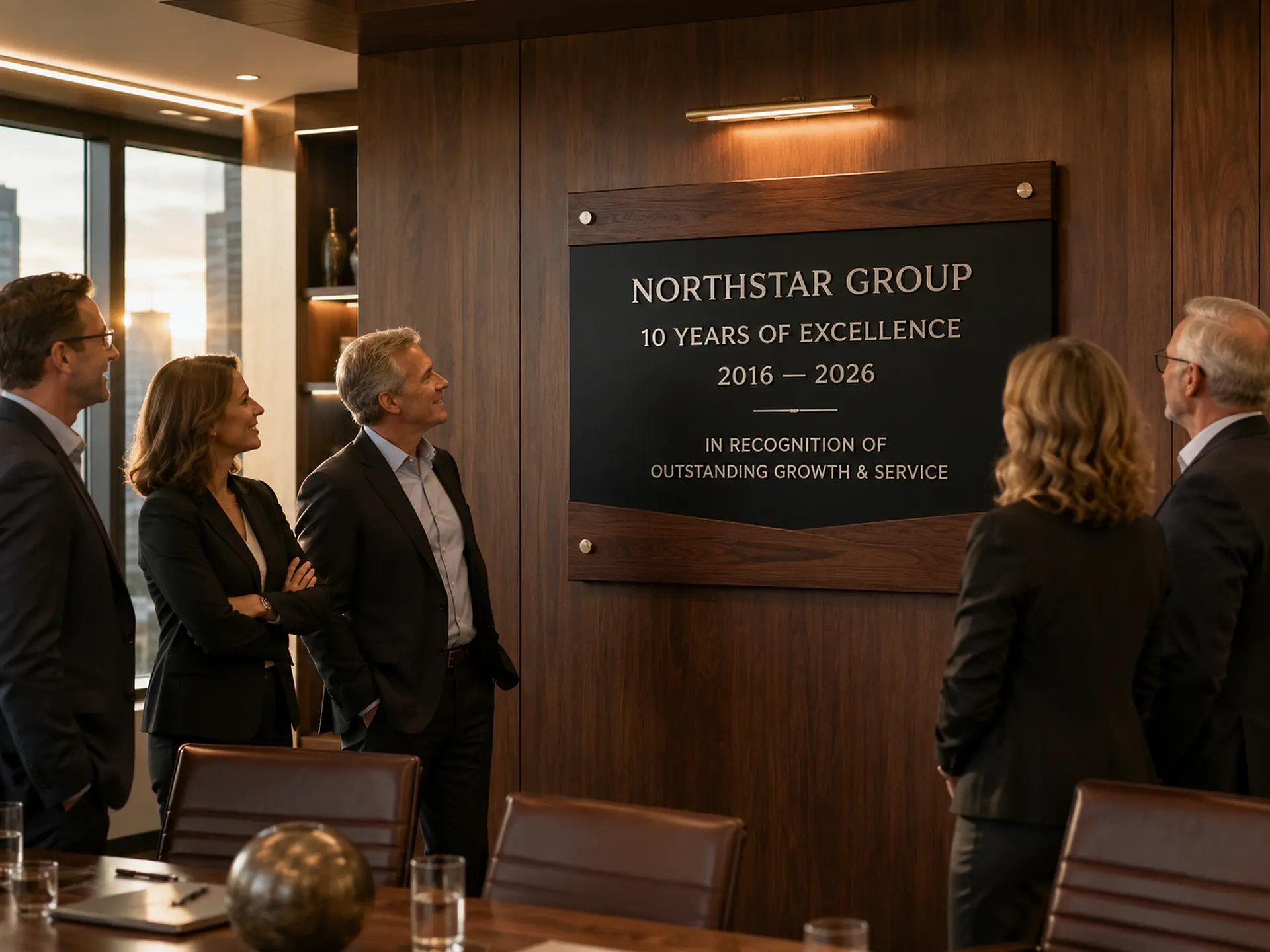 Custom corporate achievement plaque celebrating a business milestone in Ottawa
