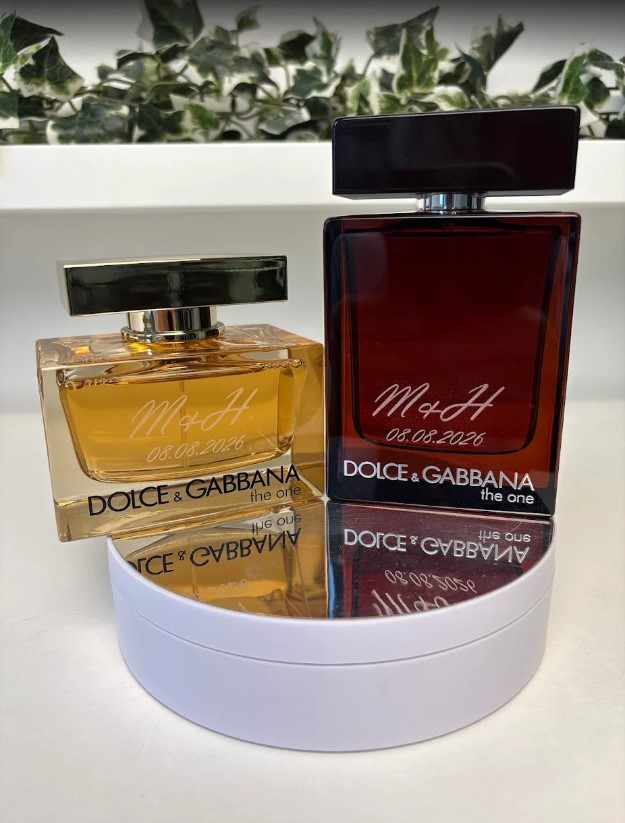 Custom engraved perfume bottles for a personalized wedding gift in Ottawa