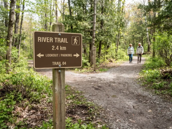 Durable custom trail identification markers installed in an Ottawa park